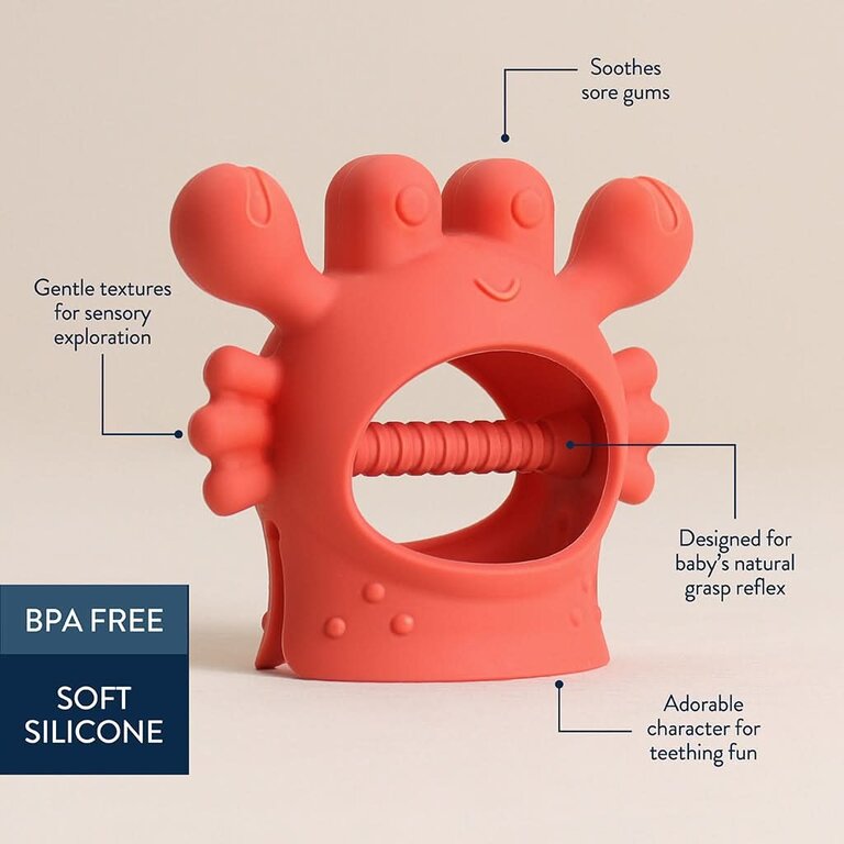 ITZY RITZY MITAINE DE DENTITION EN SILICONE - CRABE