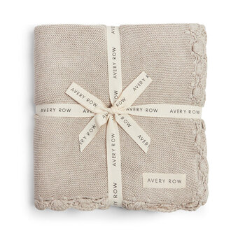 AVERY ROW COUVERTURE EN TRICOT FESTONNÉ - STONE