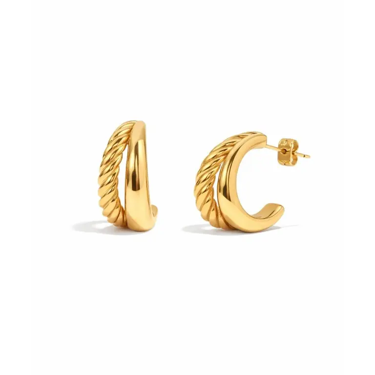 SUNNY SUNDAY BOUCLES D'OREILLES - ANNEAUX ANA - OR
