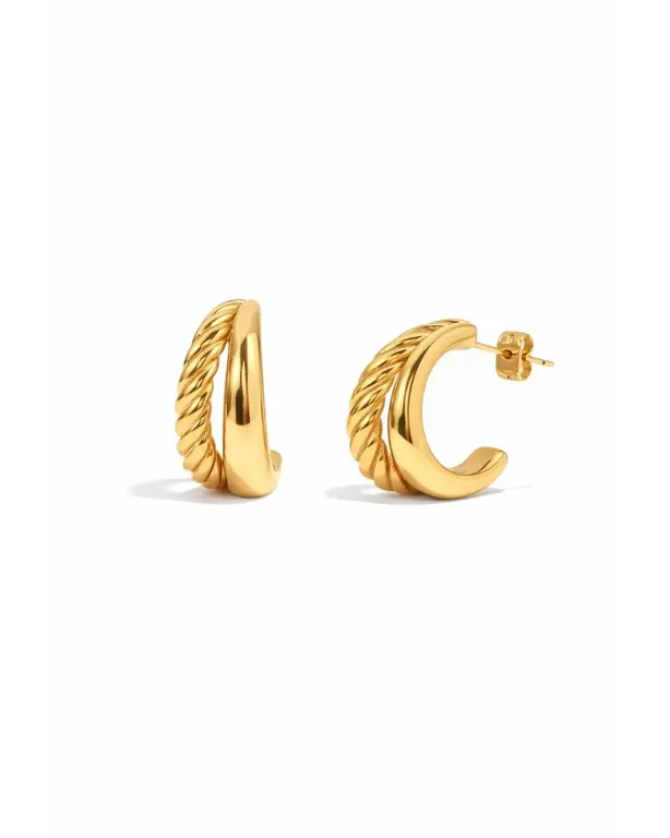 SUNNY SUNDAY BOUCLES D'OREILLES - ANNEAUX ANA - OR