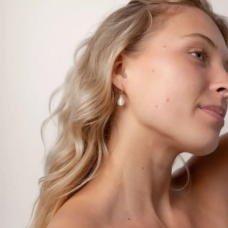 SUNNY SUNDAY BOUCLES D'OREILLES - POLLY BLANC - OR