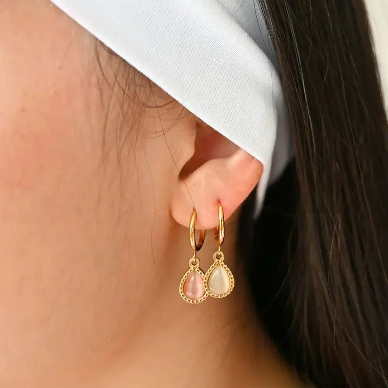 SUNNY SUNDAY BOUCLES D'OREILLES - POLLY BLANC - OR