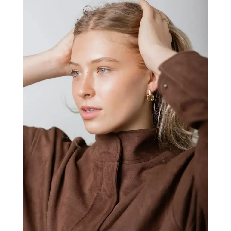 SUNNY SUNDAY EARRINGS - IZZIE DOUBLE HOOPS - GOLD