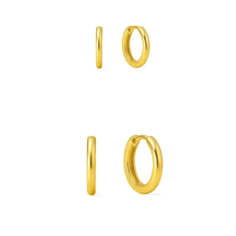 SUNNY SUNDAY SUNNY SUNDAY - BOUCLES D'OREILLES - DES CÂLINS EFFORTLESS HUGGIES - OR