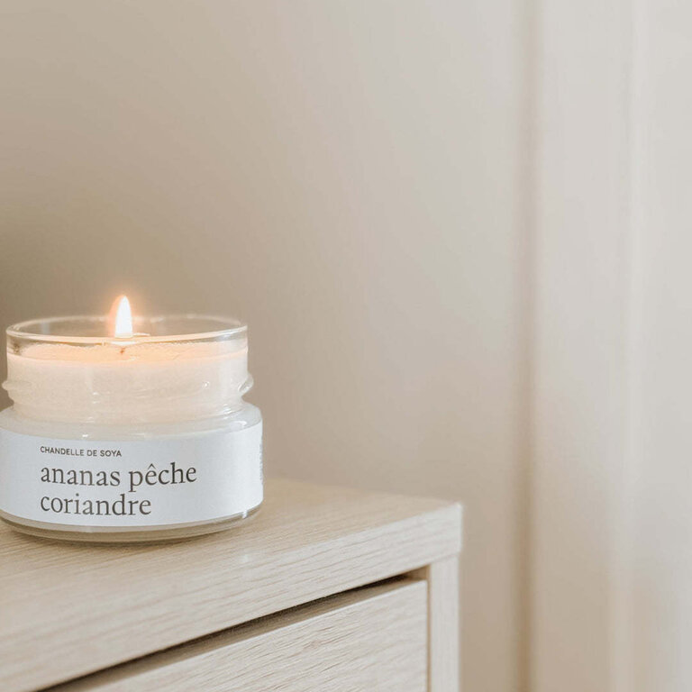 MARÉE CHANDELLE CHANDELLE DE SOYA - ANANAS, PÊCHE ET CORIANDRE