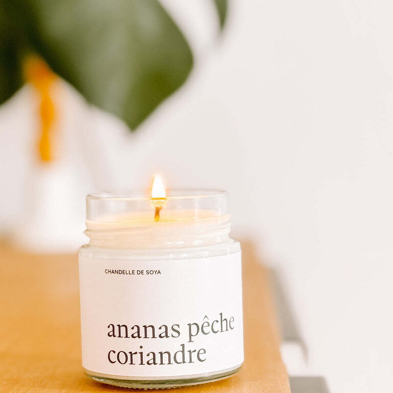 MARÉE CHANDELLE CHANDELLE DE SOYA - ANANAS, PÊCHE ET CORIANDRE