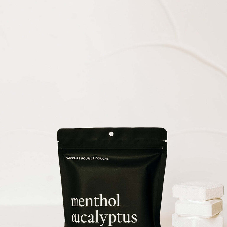 MARÉE CHANDELLE VAPEURS DE DOUCHE - MENTHOL ET EUCALYPTUS - PAQUET DE 4