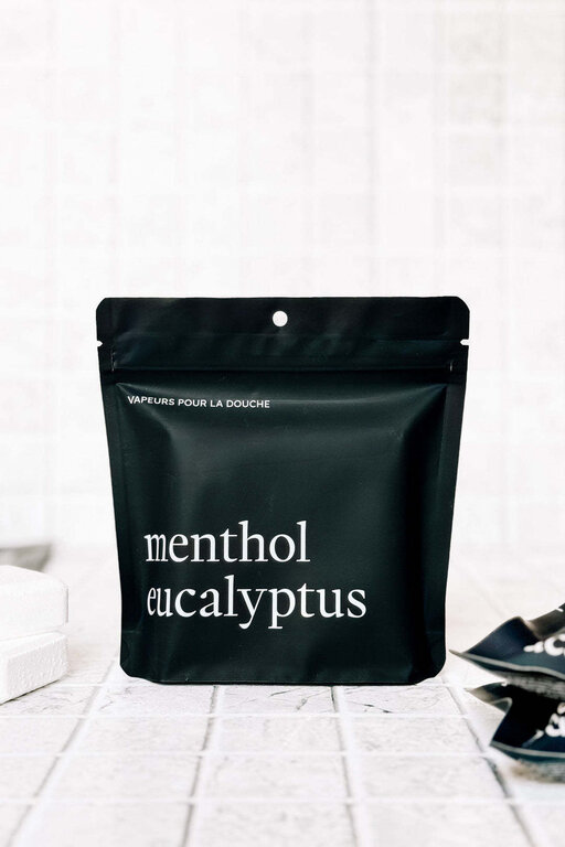 MARÉE CHANDELLE VAPEURS DE DOUCHE - MENTHOL ET EUCALYPTUS - PAQUET DE 4