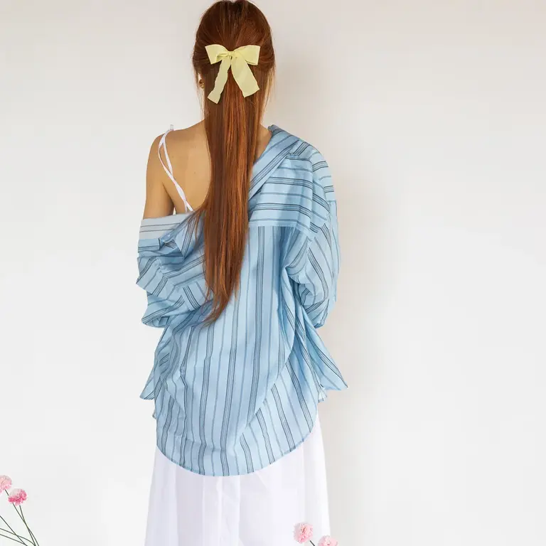 GIBOU BOUCLE RUBAN SUR CROCHET MÉTALLIQUE - CRÈME