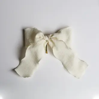 GIBOU BOUCLE RUBAN SUR CROCHET MÉTALLIQUE - CRÈME
