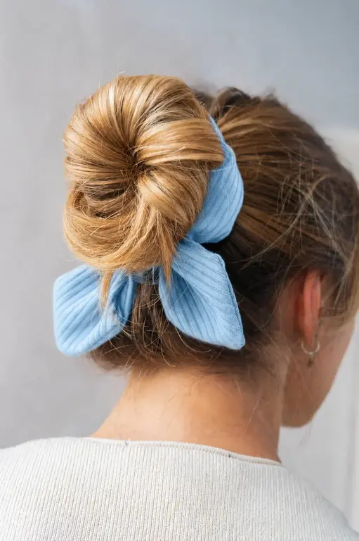 GIBOU CHOUCHOU BOUCLÉ EN BAMBOU - BLEU CIEL