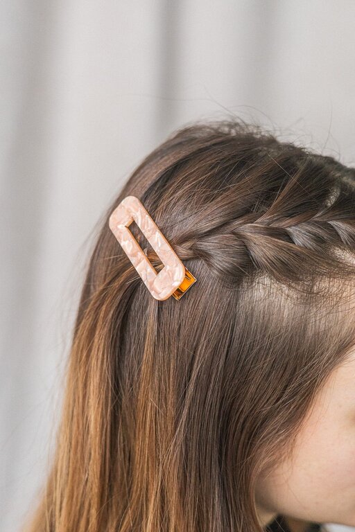 GIBOU BARRETTES RECTANGULAIRES - ENSEMBLE DE 2 - NACRÉ ROSE