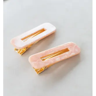 GIBOU BARRETTES RECTANGULAIRES - ENSEMBLE DE 2 - NACRÉ ROSE
