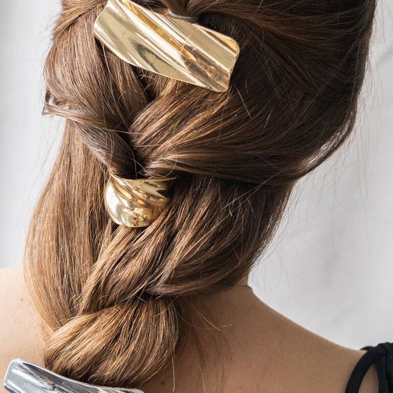 GIBOU BARRETTES À CHEVEUX MÉTALLIQUE LUDI - OR
