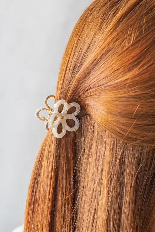GIBOU PETITE PINCE À CHEVEUX EN FLEUR - TORTOISE