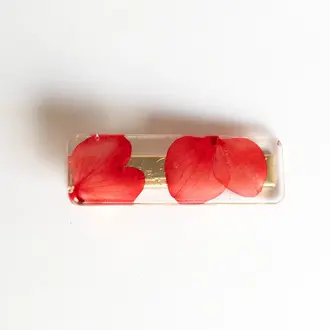 GIBOU BARRETTE DROITE AVEC FLEURS SÉCHÉES - FLEUR ROUGE