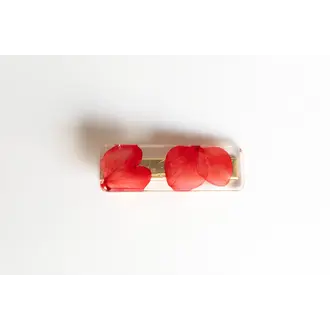 GIBOU BARRETTE DROITE AVEC FLEURS SÉCHÉES - FLEUR ROUGE