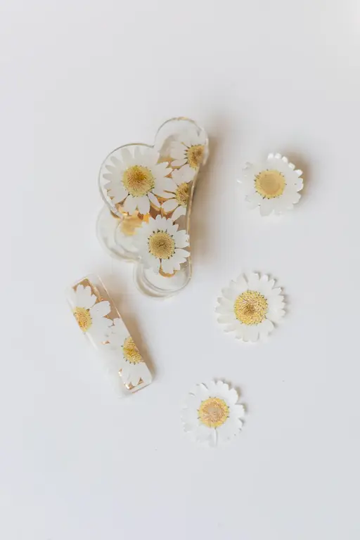 GIBOU BARRETTE DROITE AVEC FLEURS SÉCHÉES - MARGUERITE