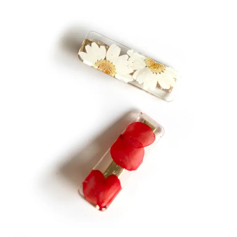 GIBOU BARRETTE DROITE AVEC FLEURS SÉCHÉES - MARGUERITE