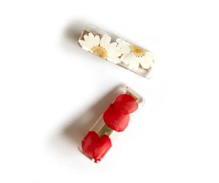 GIBOU BARRETTE DROITE AVEC FLEURS SÉCHÉES - MARGUERITE