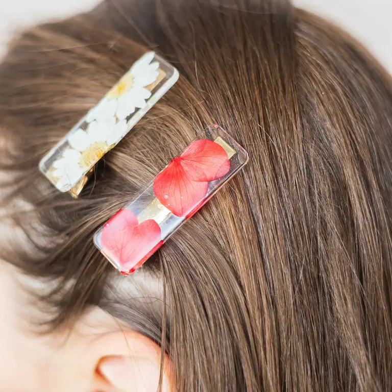 GIBOU BARRETTE DROITE AVEC FLEURS SÉCHÉES - MARGUERITE
