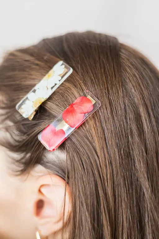 GIBOU BARRETTE DROITE AVEC FLEURS SÉCHÉES - MARGUERITE