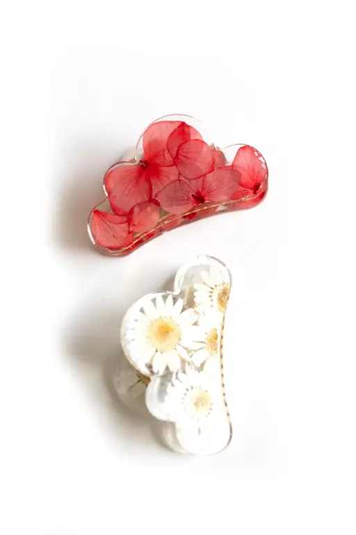 GIBOU PINCE À CHEVEUX NUAGE AVEC FLEURS SÉCHÉES - FLEUR ROUGE