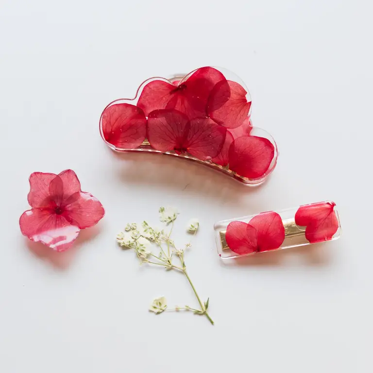 GIBOU PINCE À CHEVEUX NUAGE AVEC FLEURS SÉCHÉES - FLEUR ROUGE