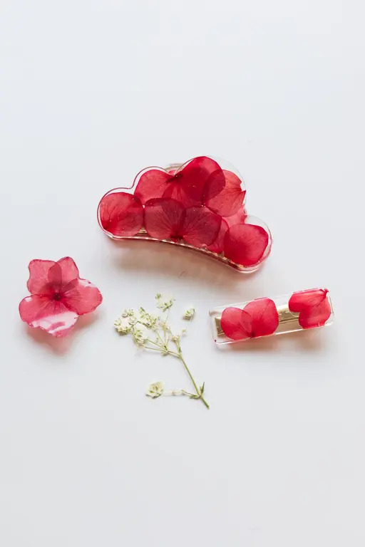 GIBOU PINCE À CHEVEUX NUAGE AVEC FLEURS SÉCHÉES - FLEUR ROUGE