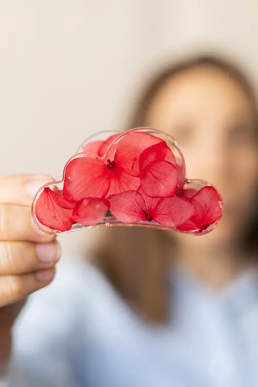 GIBOU PINCE À CHEVEUX NUAGE AVEC FLEURS SÉCHÉES - FLEUR ROUGE