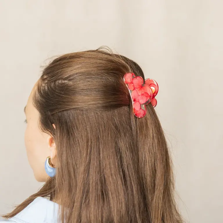 GIBOU PINCE À CHEVEUX NUAGE AVEC FLEURS SÉCHÉES - FLEUR ROUGE