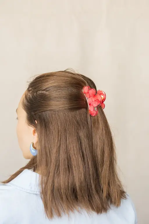 GIBOU PINCE À CHEVEUX NUAGE AVEC FLEURS SÉCHÉES - FLEUR ROUGE