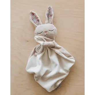 VEILLE SUR TOI DOUDOU LAPIN MARCEL ENDORMI - BEIGE FLEURI
