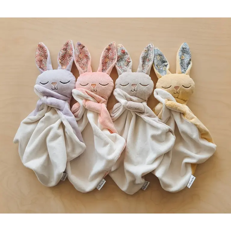 VEILLE SUR TOI DOUDOU LAPIN MARCEL ENDORMI - JAUNE FLEURI