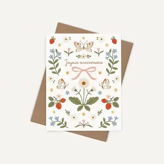 PAPIER FLEURI CO. CARTE DE SOUHAITS - JOYEUX ANNIVERSAIRE