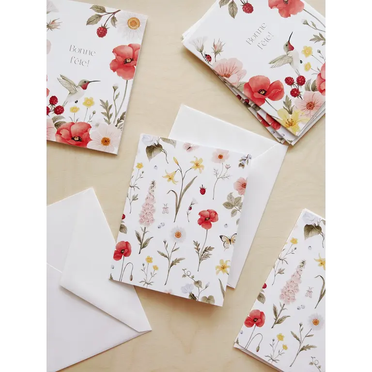MARIE-LISE ILLUSTRATION GREETING CARD - SUMMER FLOWERS