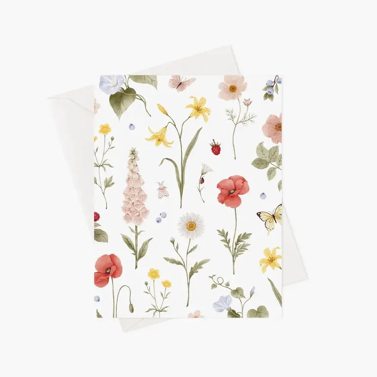MARIE-LISE ILLUSTRATION CARTE DE SOUHAITS - FLEURS ESTIVALES