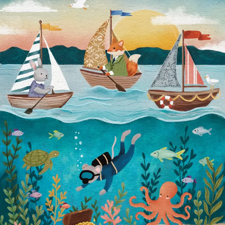 ONCE UPON A PUZZLE MINI PUZZLE 40 PCS - EXPLORATEURS DE L'OCÉAN