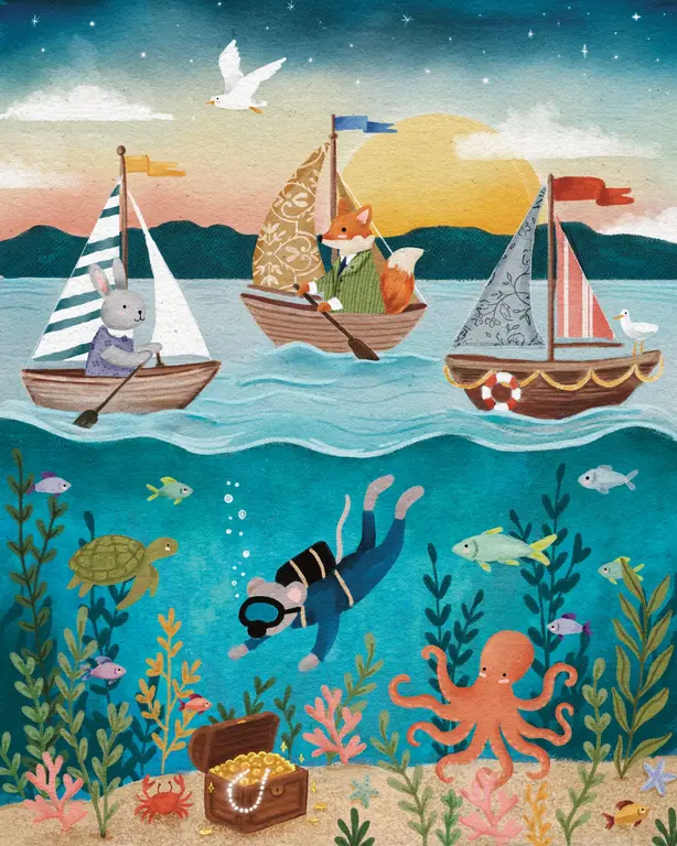 ONCE UPON A PUZZLE MINI PUZZLE 40 PCS - EXPLORATEURS DE L'OCÉAN