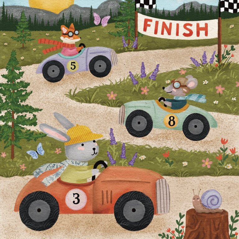 ONCE UPON A PUZZLE MINI PUZZLE 40 PCS - LITTLE RACERS