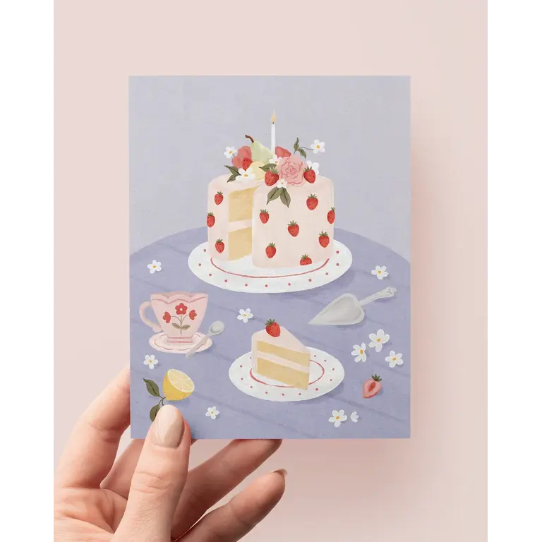 MARIE-LISE ILLUSTRATION GREETING CARD - STRAWBERRY CAKE