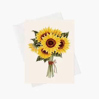 MARIE-LISE ILLUSTRATION CARTE DE SOUHAITS - BOUQUET DE TOURNESOLS
