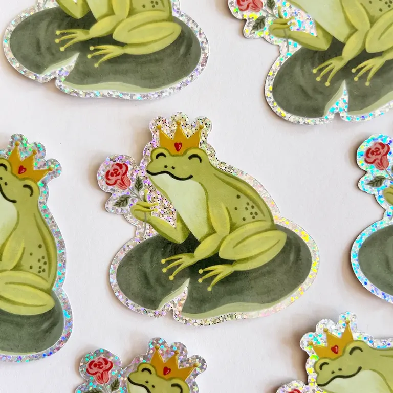 MARIE-LISE ILLUSTRATION AUTOCOLLANT DÉCOUPÉ - PRINCE GRENOUILLE