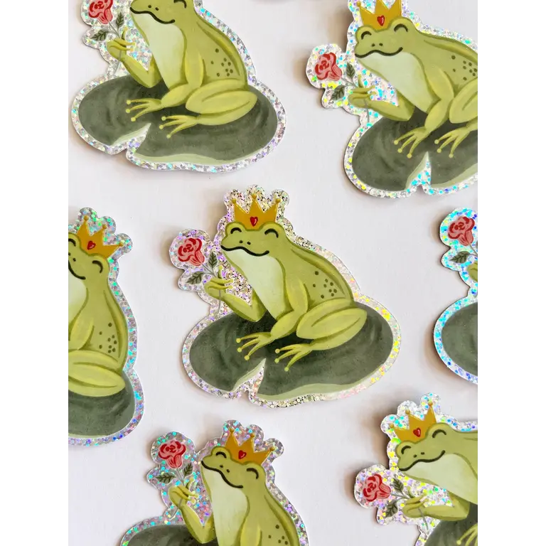MARIE-LISE ILLUSTRATION DIE-CUT STICKER - FROG PRINCE
