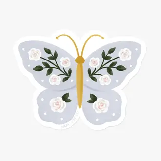 MARIE-LISE ILLUSTRATION AUTOCOLLANT DÉCOUPÉ - PAPILLON FLEURI