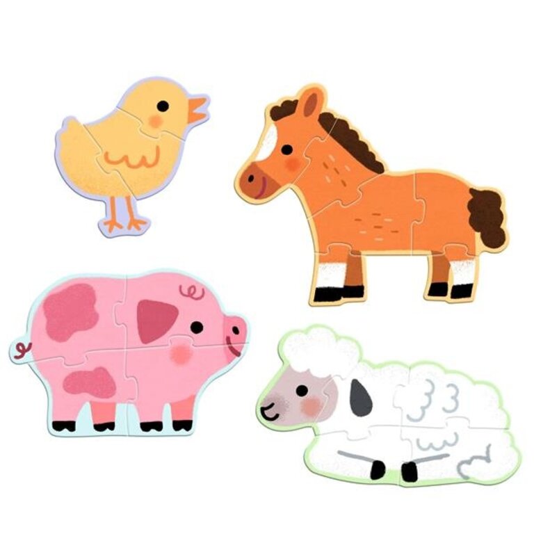 DJECO PRIMO PUZZLE - À LA FERME (3, 4, 5, 6 PCS)