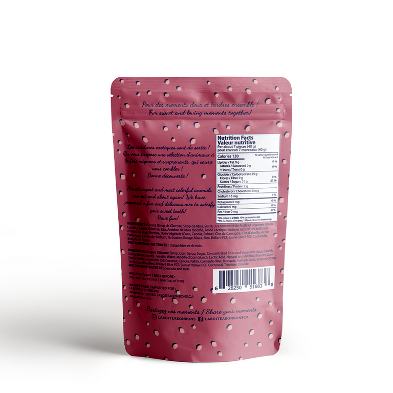 LA BOITE À BONBONS ANIMAUX EXOTIQUES 150g