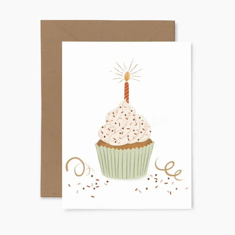 PAPIER FLEURI CO. CARTE DE SOUHAITS - CUPCAKE