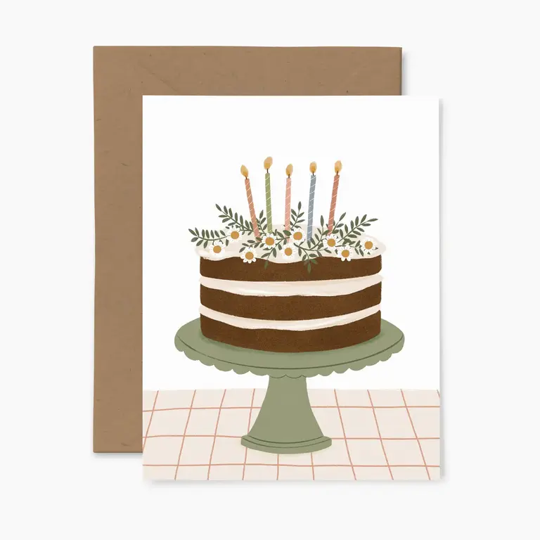 PAPIER FLEURI CO. CARTE DE SOUHAITS - GÂTEAU  D'ANNIVERSAIRE