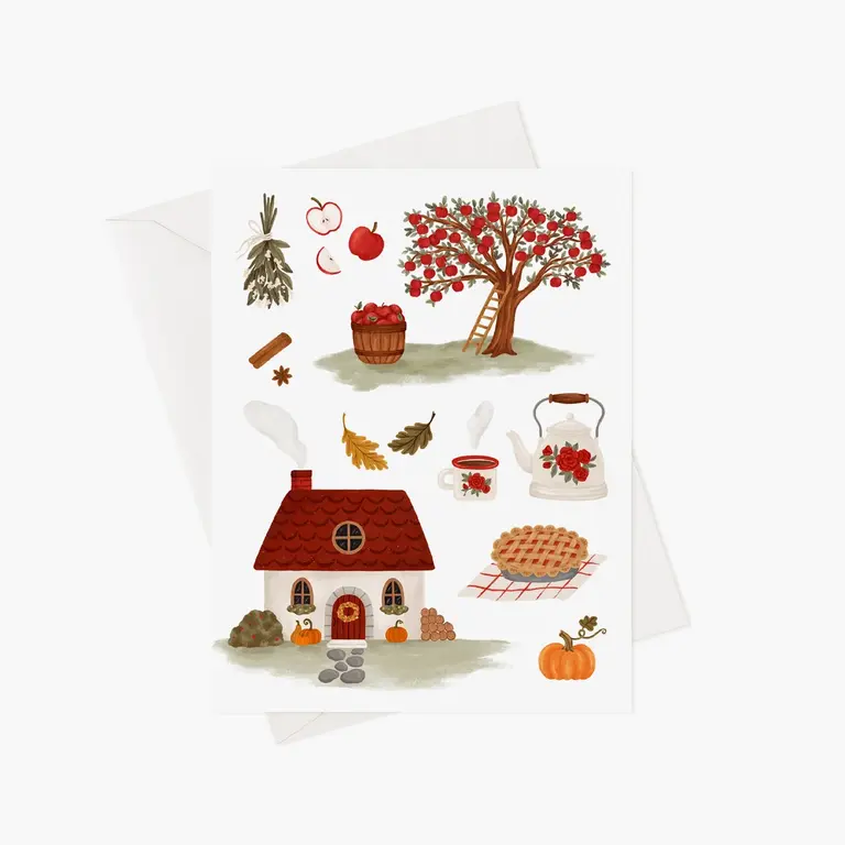 MARIE-LISE ILLUSTRATION CARTE DE SOUHAITS - AUTOMNE COZY